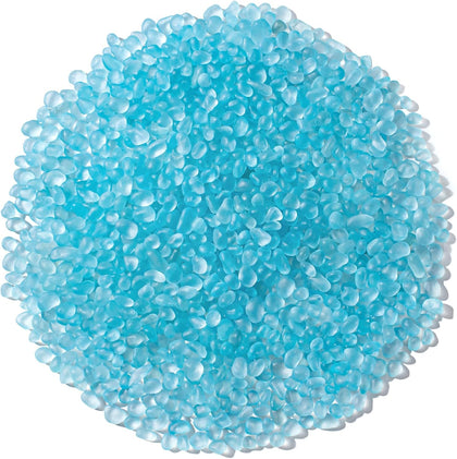 Ice Blue Sea Glass Marbles Stones Frosted Glass Pebbles Gemstones for Aquarium Rocks, Fish Tank Gravel, Vase Fillers