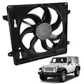 621-601 Engine Cooling Radiator Fan Assembly, Fits for JEE-p Wrangler 2012-2017, for Wrangler JK 2018, Replace 68143894AA 68143894AB 6010277 624080 CF13078
