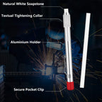 Soapstone Pencil Holders for Welding, 2 Pcs with 12 Refills