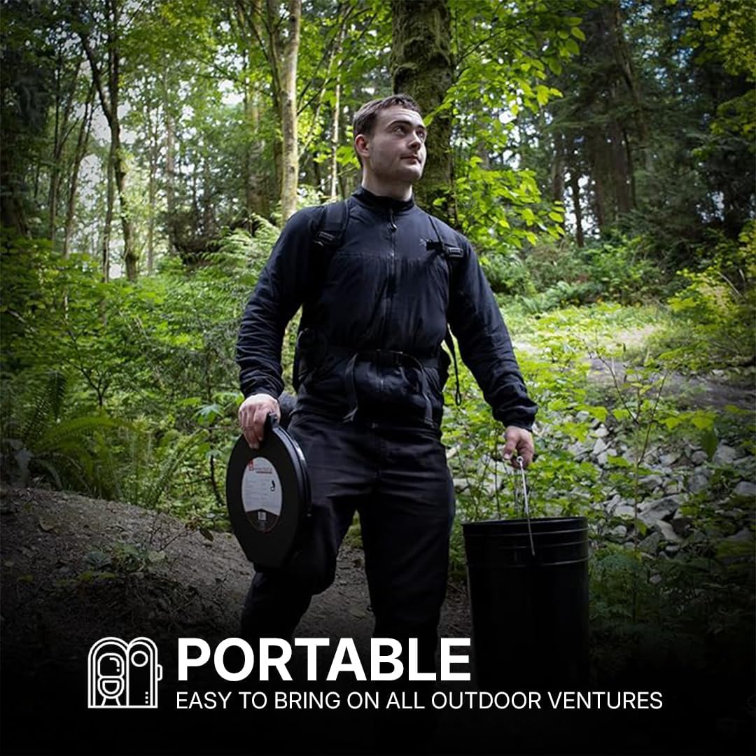 Premium Portable Camping Toilet Seat with Lid for 5 Gallon Buckets | Portable Toilet for Outdoor Camping, Hiking
