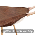 45"-56" Round Fitted Tablecloth, Waterproof Plastic Table Cover