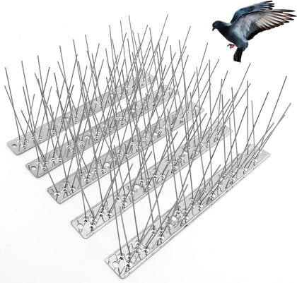 Bird Spikes for Pigeons Small Birds, Bird Deterrent Spikes for Outside to Keep Squirrel Cat Away, Stainless Steel