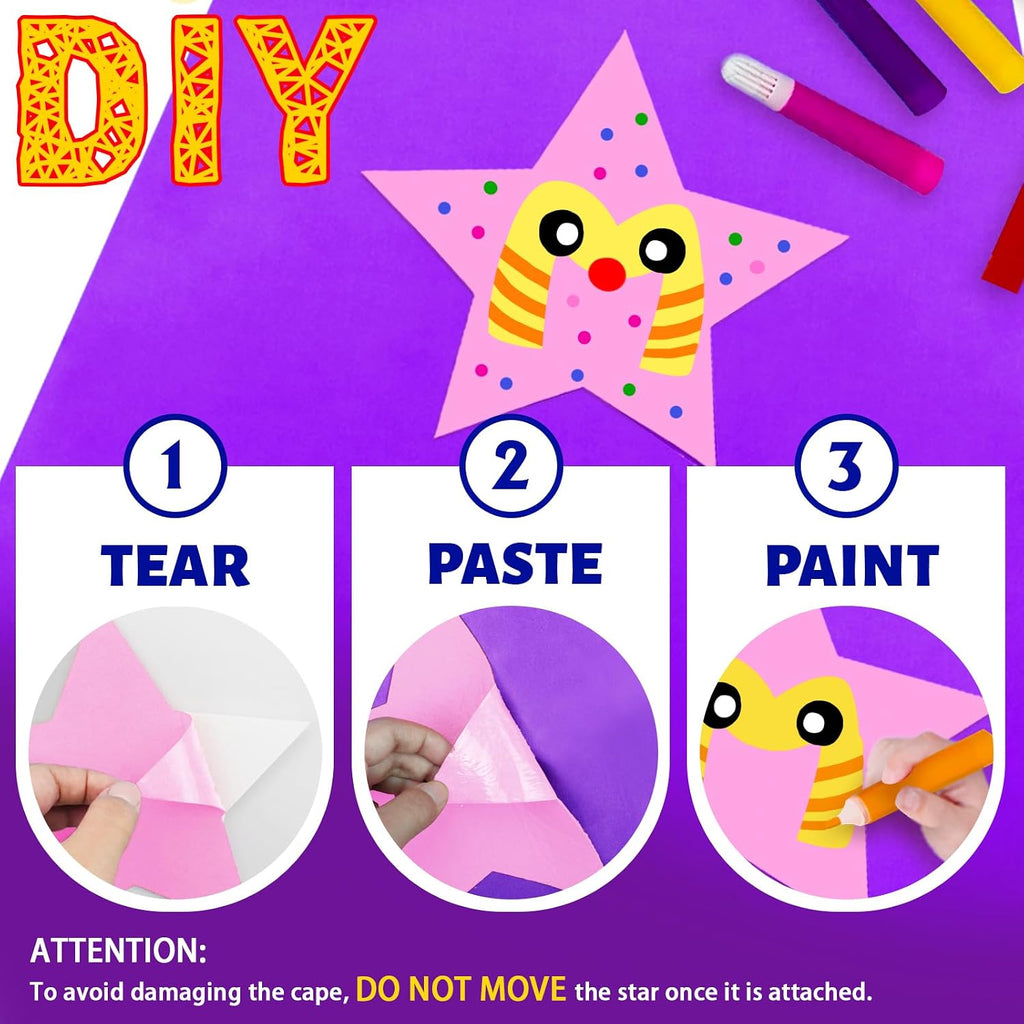 Kids-Superhero-Cape and Mask for Boys-Girls Super-Hero-Costumes | Superhero Cape Mask Bracelet & DIY Felt Stars for