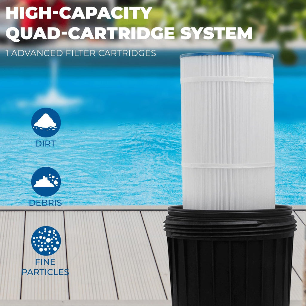 200 sq/ft Pool Cartridge Filter for In-Ground Swimming Pool and Spa Pool Filter System for Pools Up to 72,000