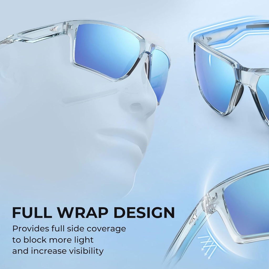 Osage Polarized Sport Sunglasses for Men and Women, Wrap Design | PuriVex Water & Salt Repellent, UV Protection