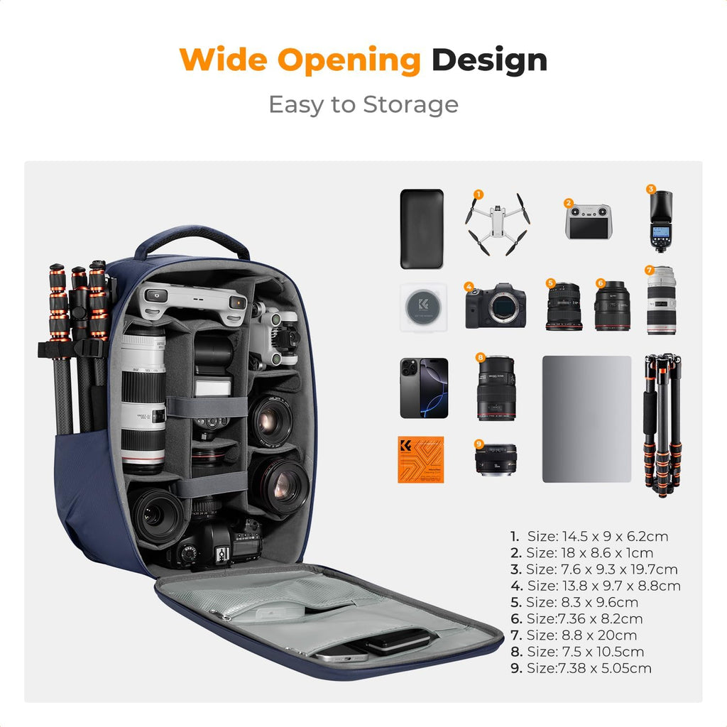 Camera Backpack,Hardshell Photography DSLR Camera Bag | 15-15.6 Inch Laptop Compartment, Waterproof, Hard Shell