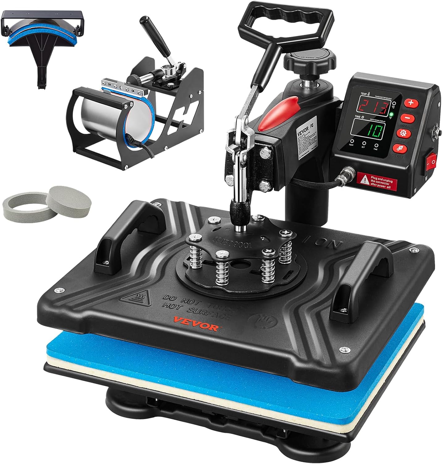 Heat Press Machine 12"x15" 5 in 1 360° Swing Away Shirt Press Machine