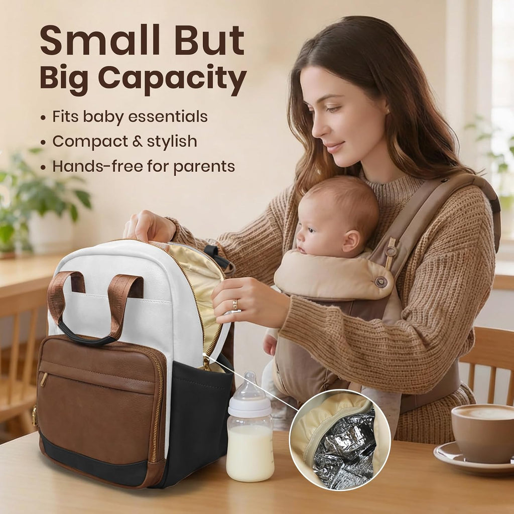 Small Diaper Bag - Baby Diaper Bag Backpack Checkered Diaper Bag with Changing Pad Baby Backpack for Travel Daycare