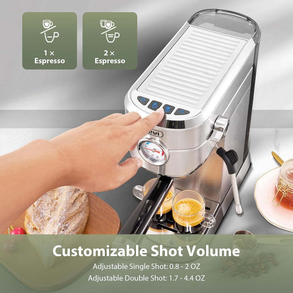 20 Bar Compact Espresso Machine for Home,Latte、Cappuccino Coffee Maker | Removable Water Tank; Include Necessary