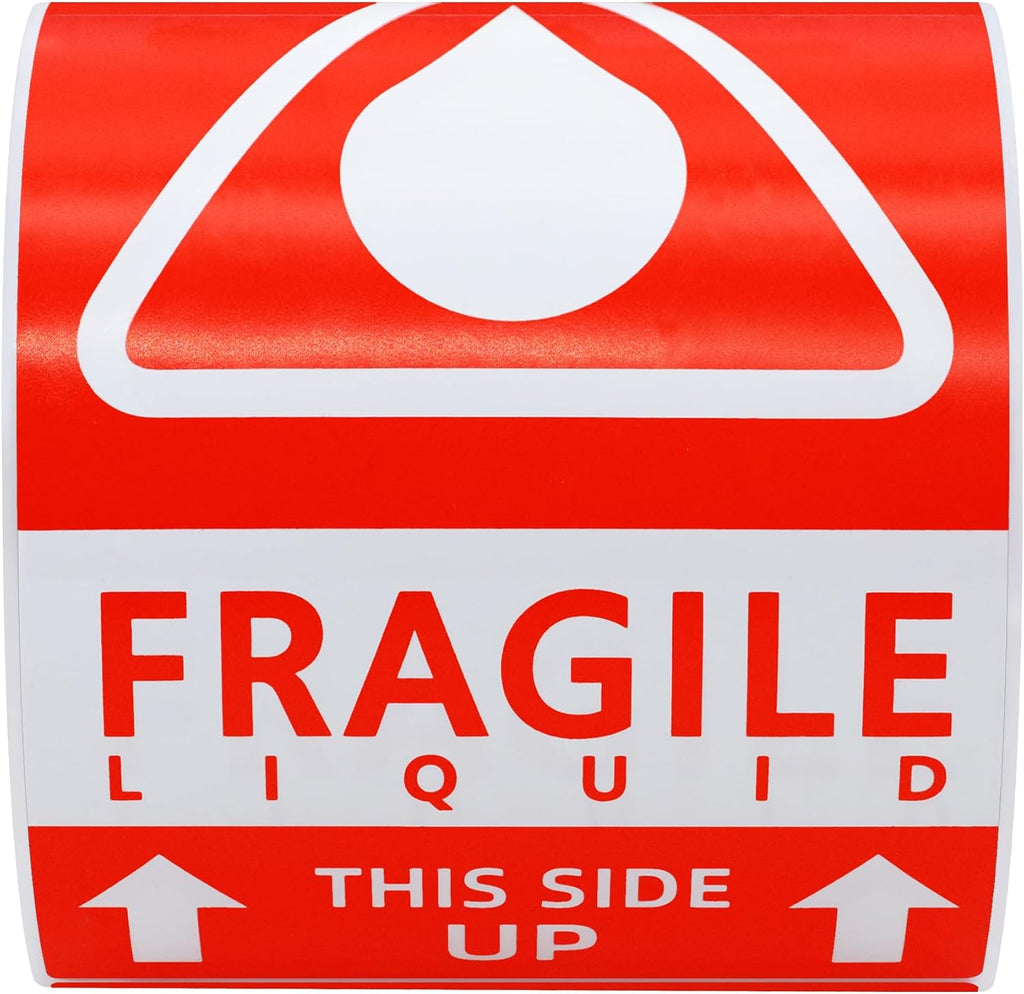 3 x 5 Fragile Liquid This Side up Pre-Printed Labels/Stickers 100 Labels per Roll