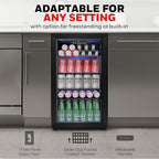 Beverage Refrigerator and Cooler, 116 Can Mini Fridge with Glass Door for Soda Beer or Wine for Office or Bar with