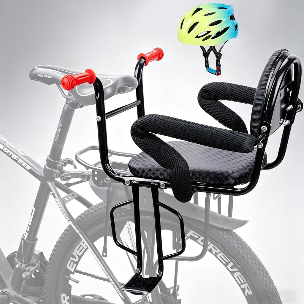Rear Child Bike Seat, Kids Bike Seat for Adult Bike, Rear Frame Mount Baby Bike Seat Fits All Rear Frames, Safety