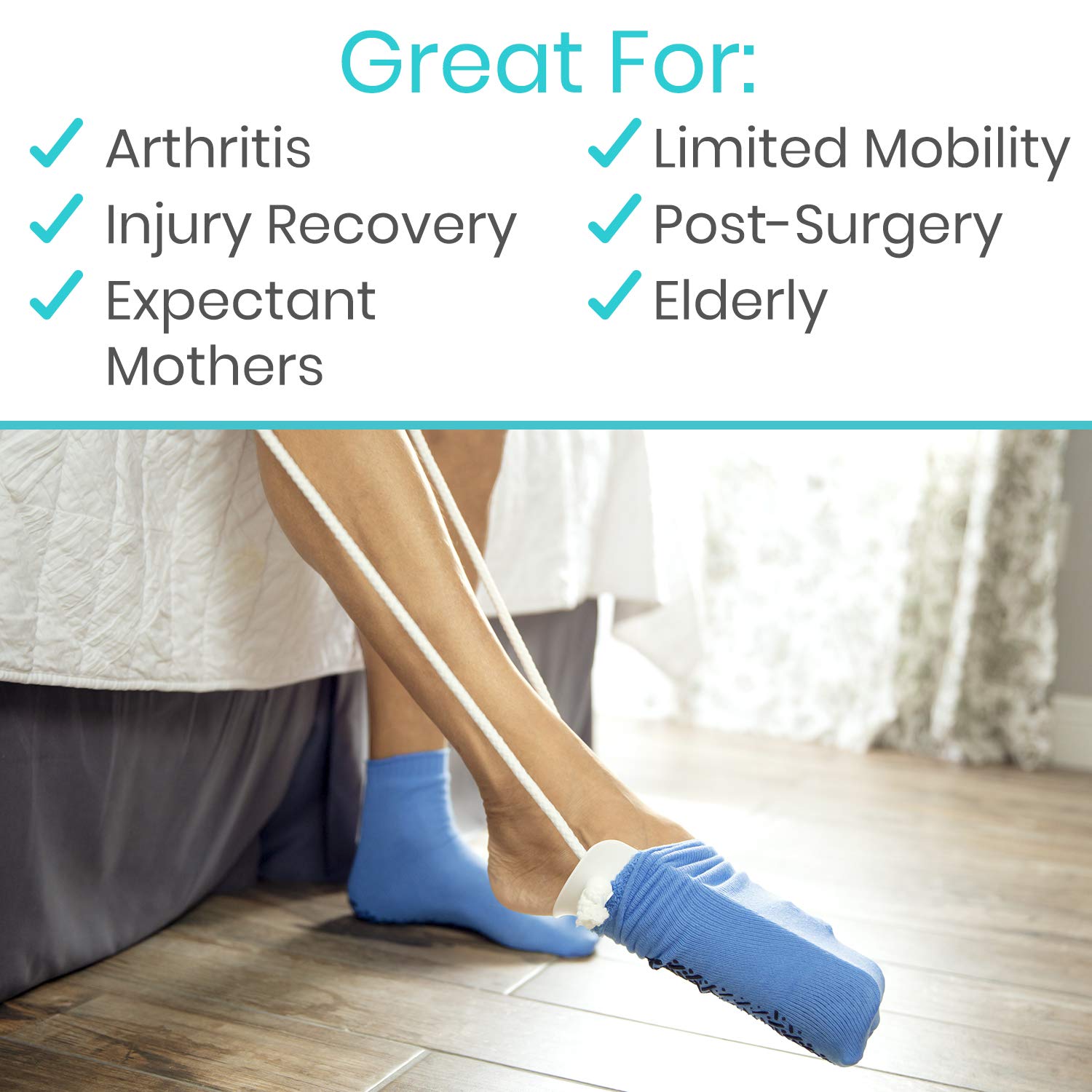 Sock Aid - Easy On & Off Stocking Slider for Seniors & Limited Mobility