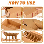 6-Set Dish Packing Kit Includes 24" x 12" x 11" Kitchen Moving Box Kit with Handle Holes, Large Corrugated Boxes with