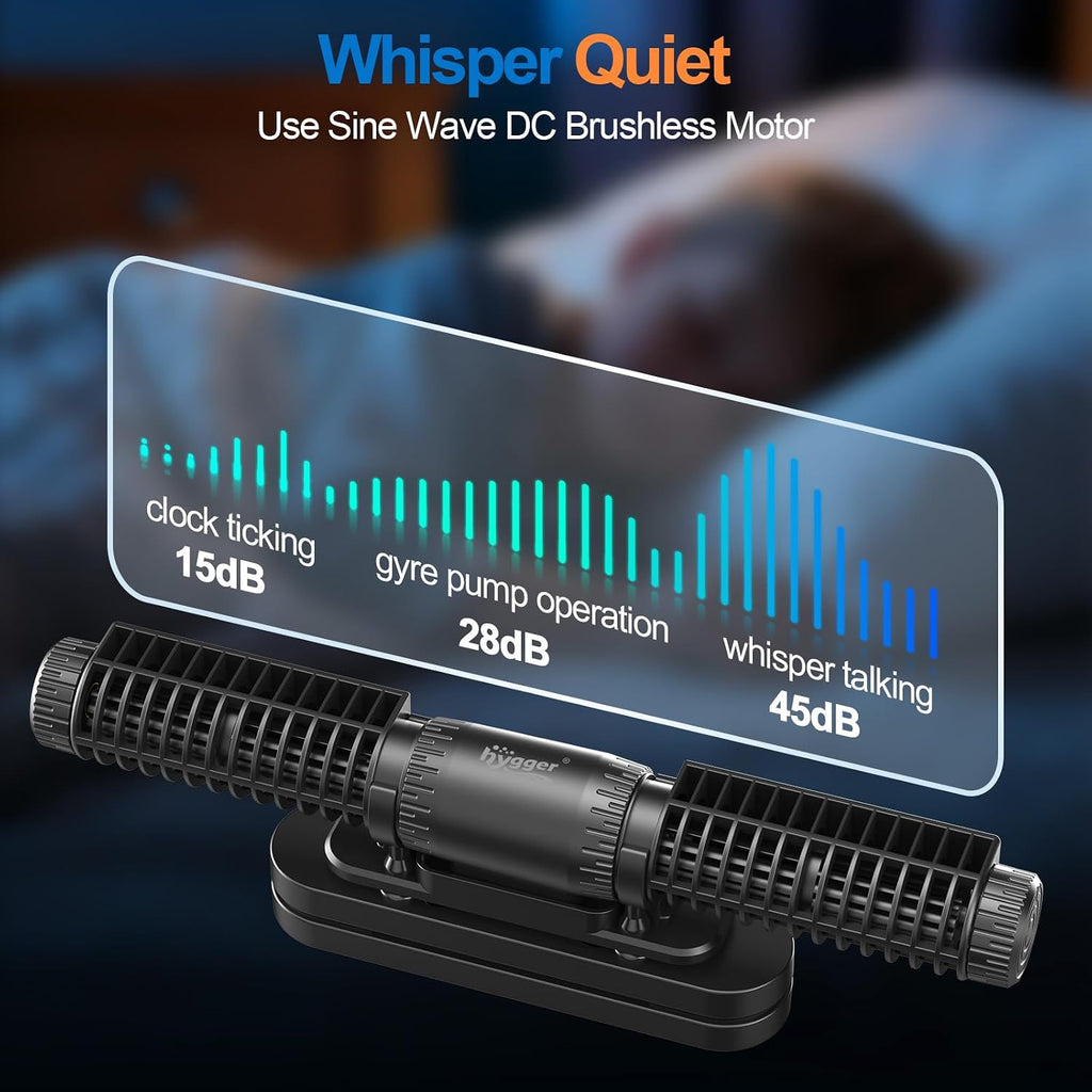 Aquarium Crossflow Wave Maker, Adjustable Direction & Flow Gyre Wavemaker 5 Wave Modes & Tidal Mode Magnetic