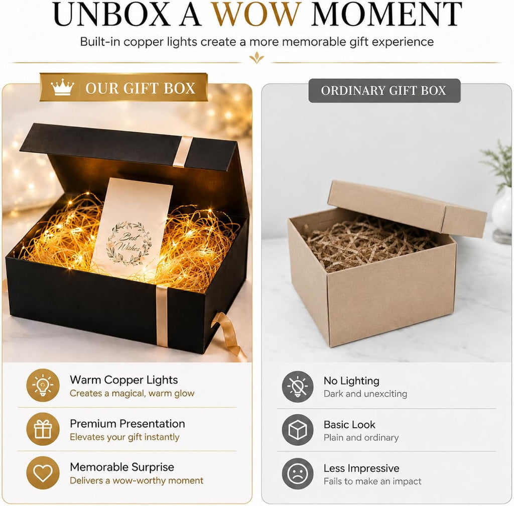 Black Gift Box, 9.5x6x3'' Gift boxes for Presents with Lids