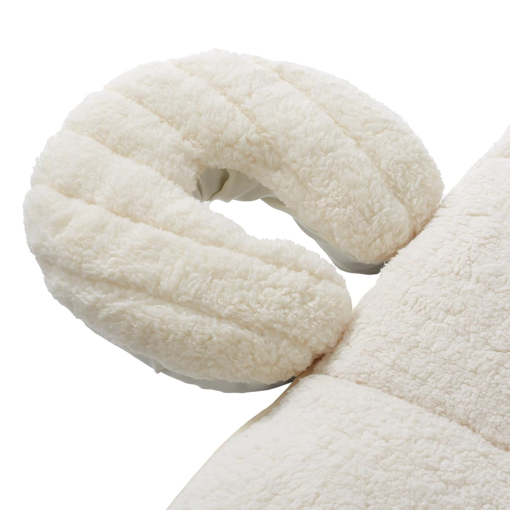 Fleece Reversible Quilted Massage Table Pad & Face Cradle Set - Soft and Comfortable 1/2" Thick Facial Bed and