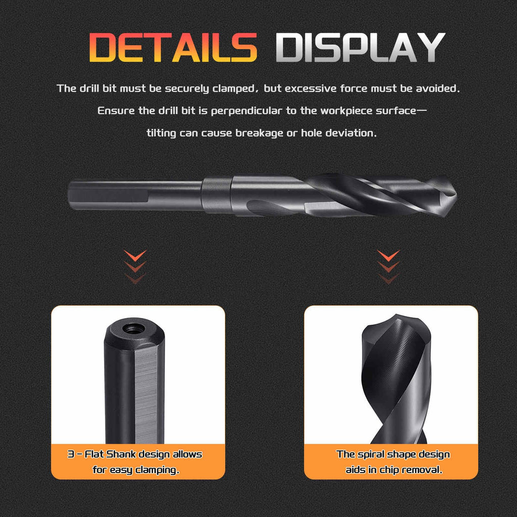 CoCud Drill Bit, 17mm Diameter, 1/2" Shank 3-Flat 4341 HSS