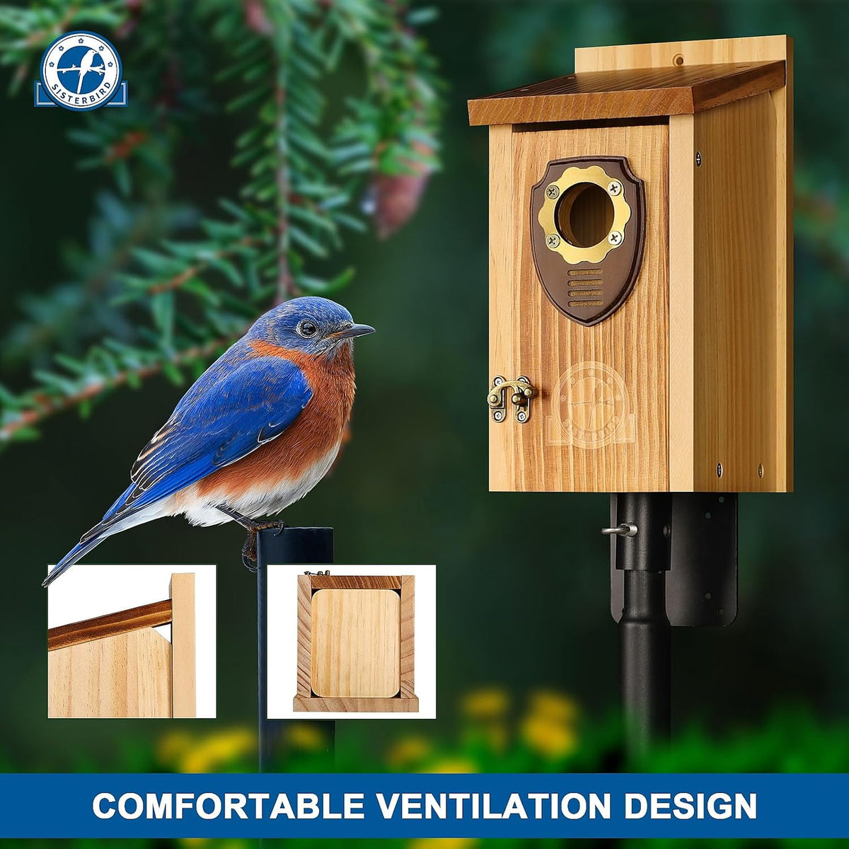 Premium Wooden Bird House, Warming Gifts Bird Houses for Outside