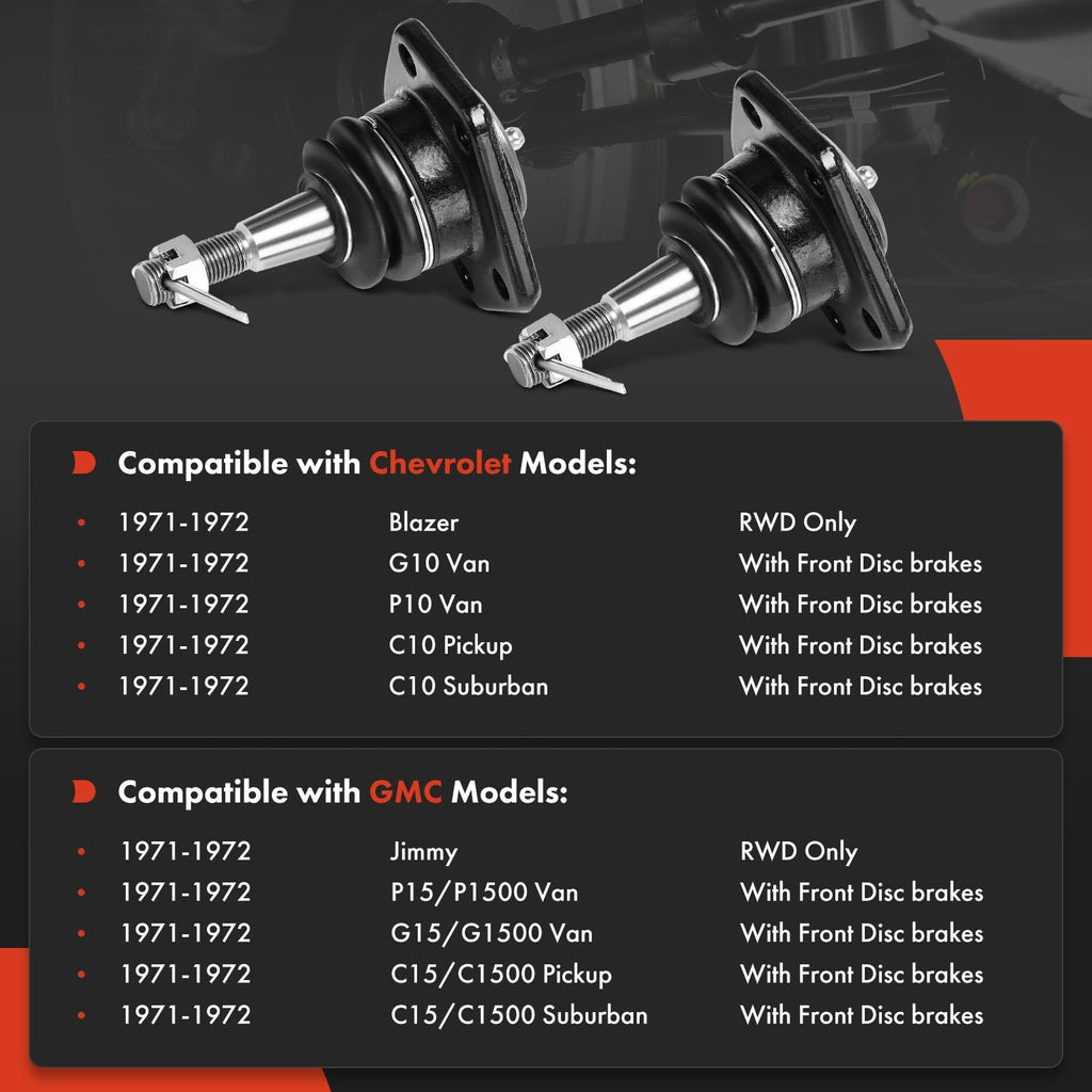 A-Premium 2 x Front Upper Ball Joint, Compatible with Chevrolet & GMC
