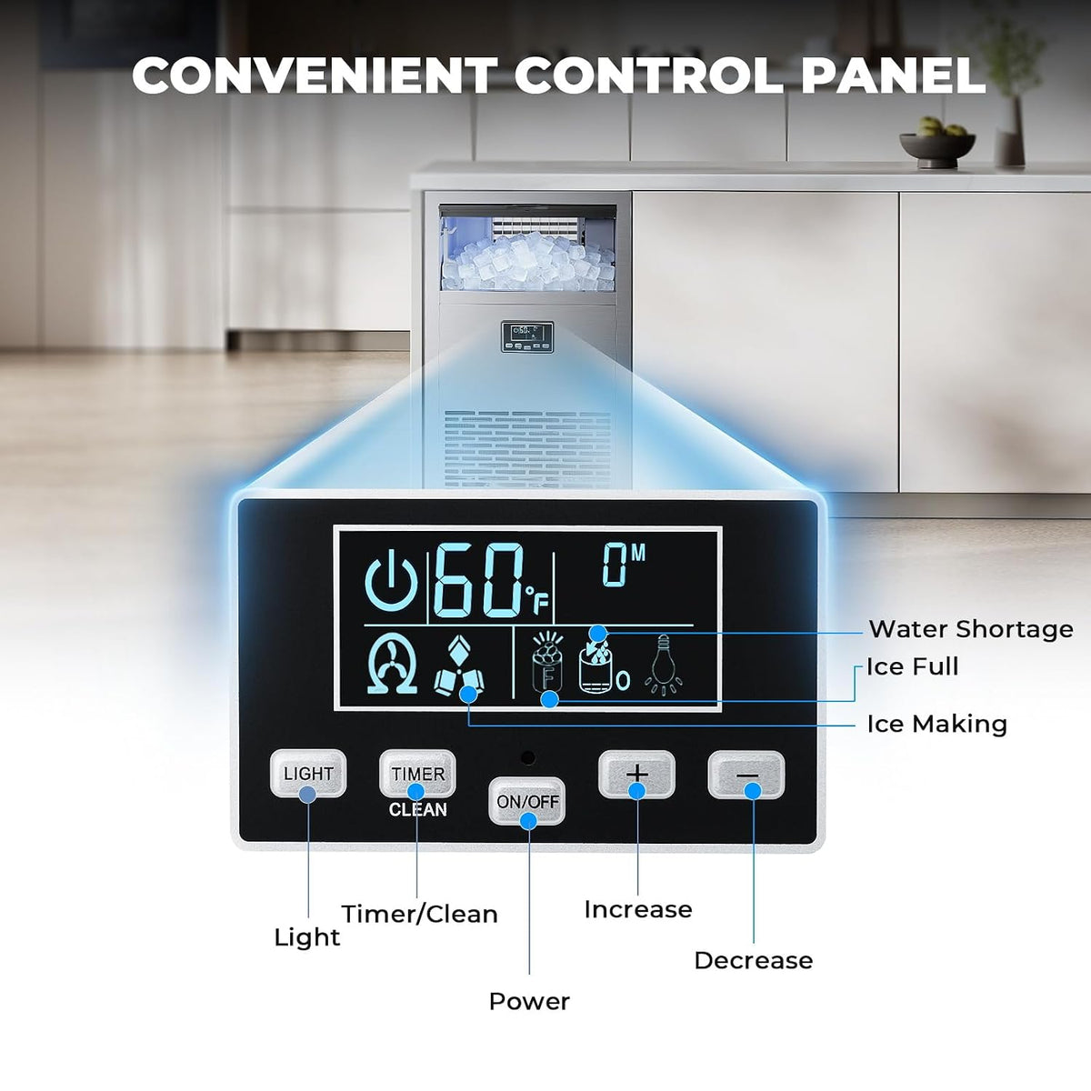 Commercial Ice Maker Machine, 100 lbs/24H with 29 lbs Ice Bin