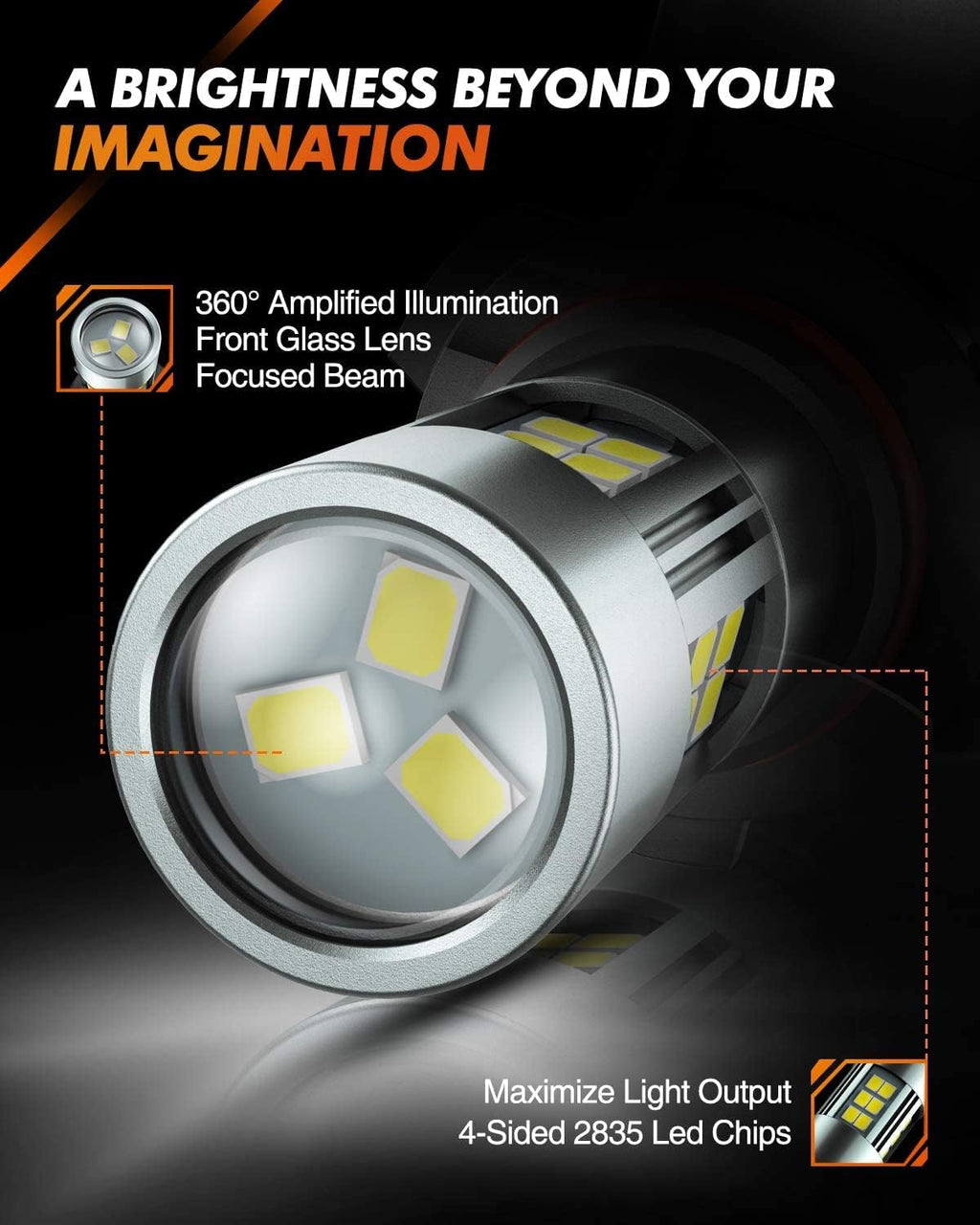 H10/9145/9140 LED Fog Light Bulbs, 6000K Xenon White, 27 SMD Chips, 360-degree Illumination, Non-polarity, Pack of 2