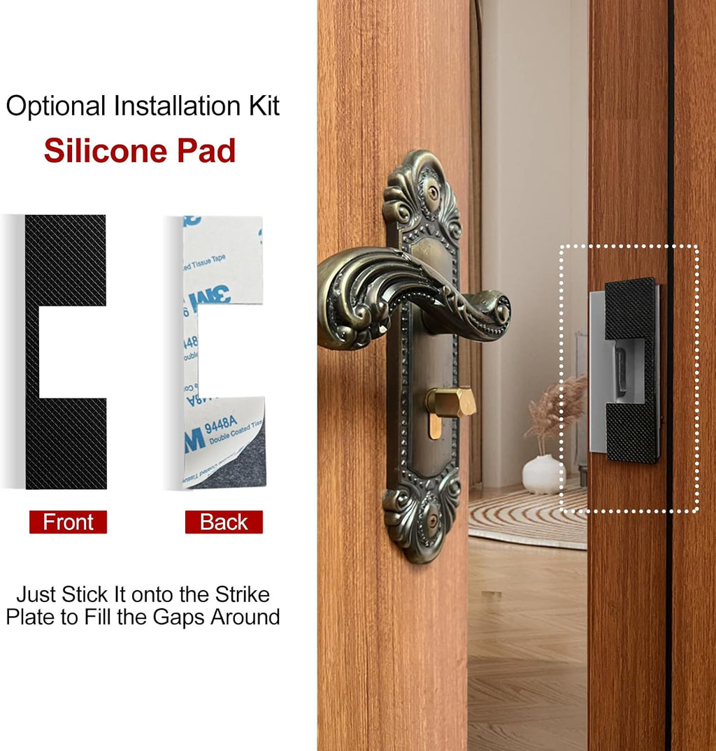 Door Latch Guard Plate 12” with 1” Offset Cover, Protector Shield | For Outswing Door Security, for Door