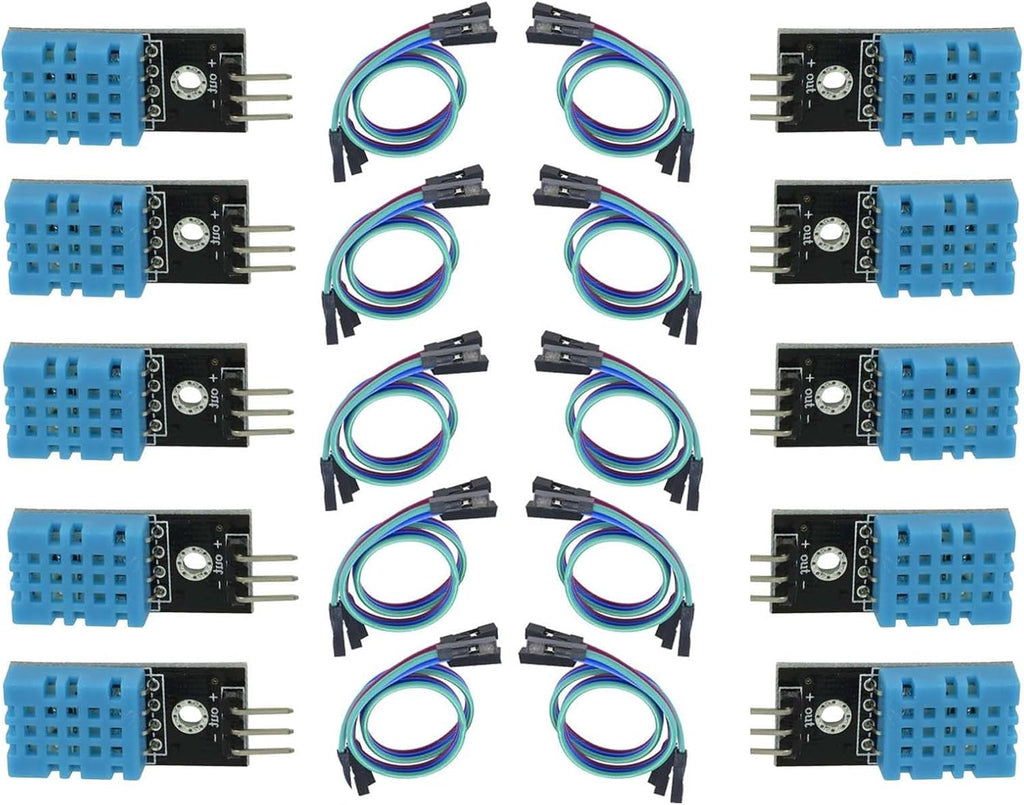 10-Pack DHT11 Temperature and Humidity Sensor, 3.3V-5V
