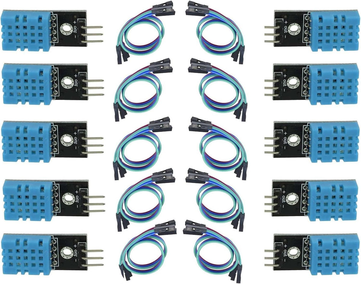 10-Pack DHT11 Temperature and Humidity Sensor, 3.3V-5V
