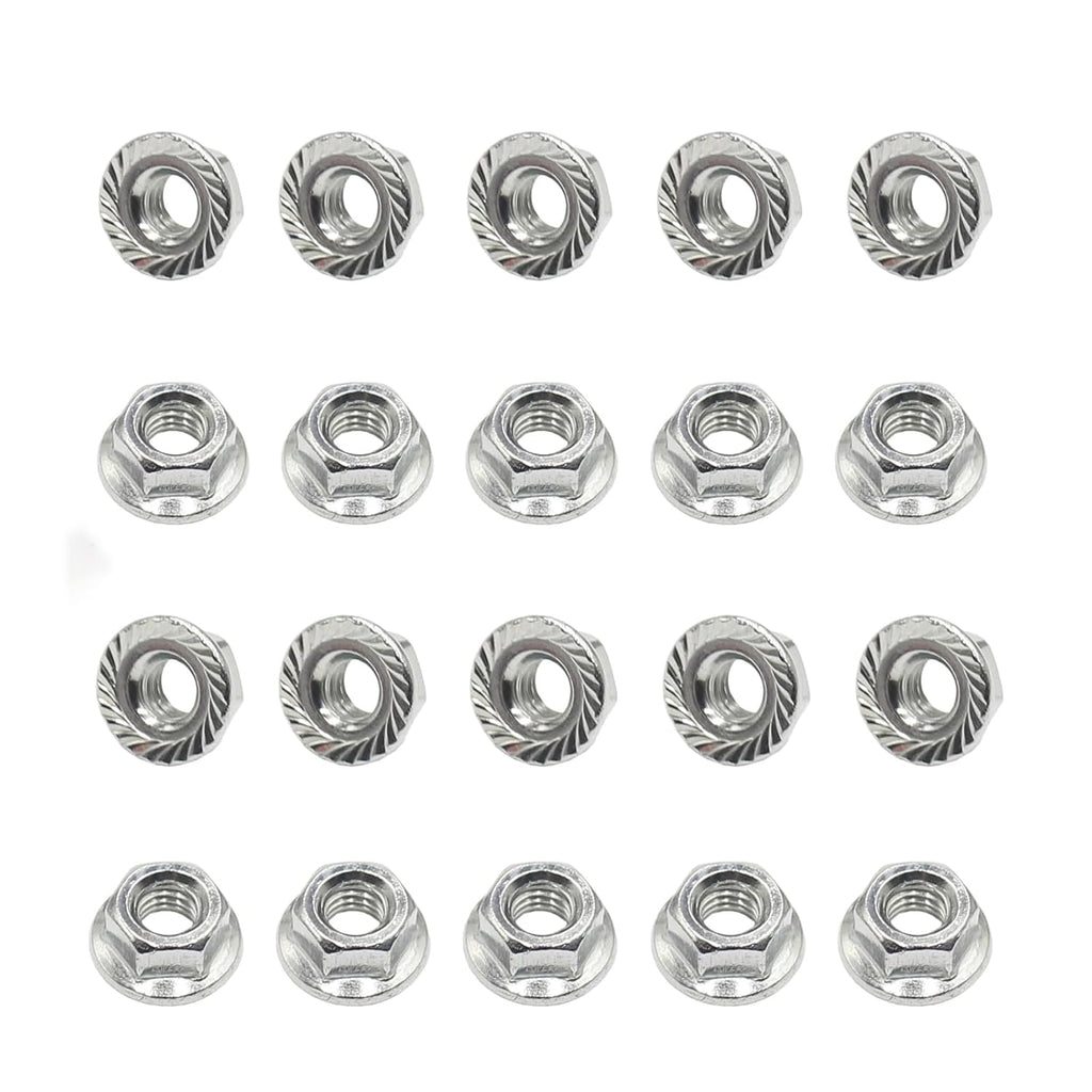 M3 x 0.5 Stainless Steel Serrated Hex Flange Nuts M3-0.5 (20PCS)