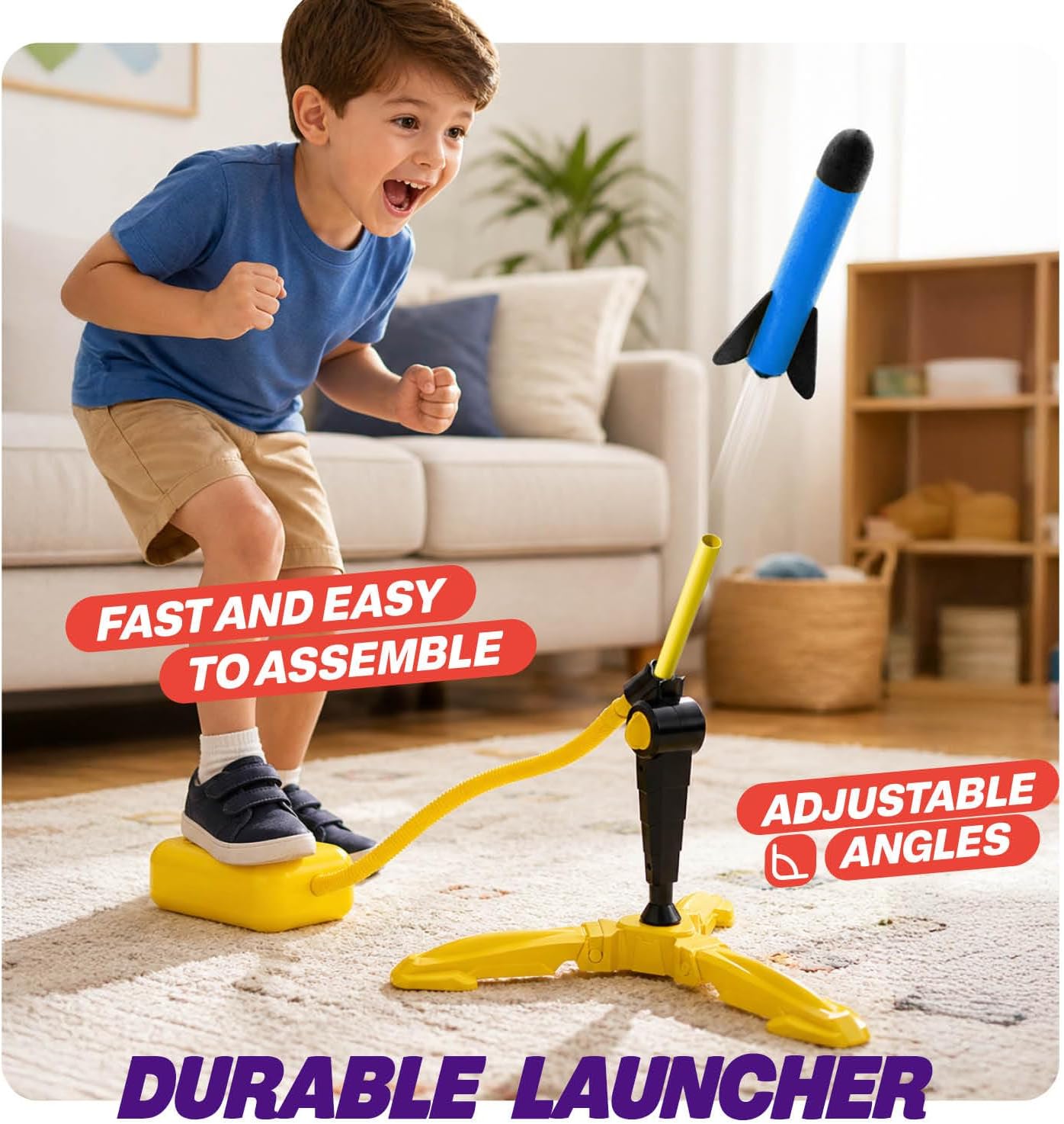 Rocket Launcher for Kids - Outdoor Toys for Kids Ages 4-8 Years - 3 4 5 6 7 Year Old Boy Birthday Gift - Rockets Kids