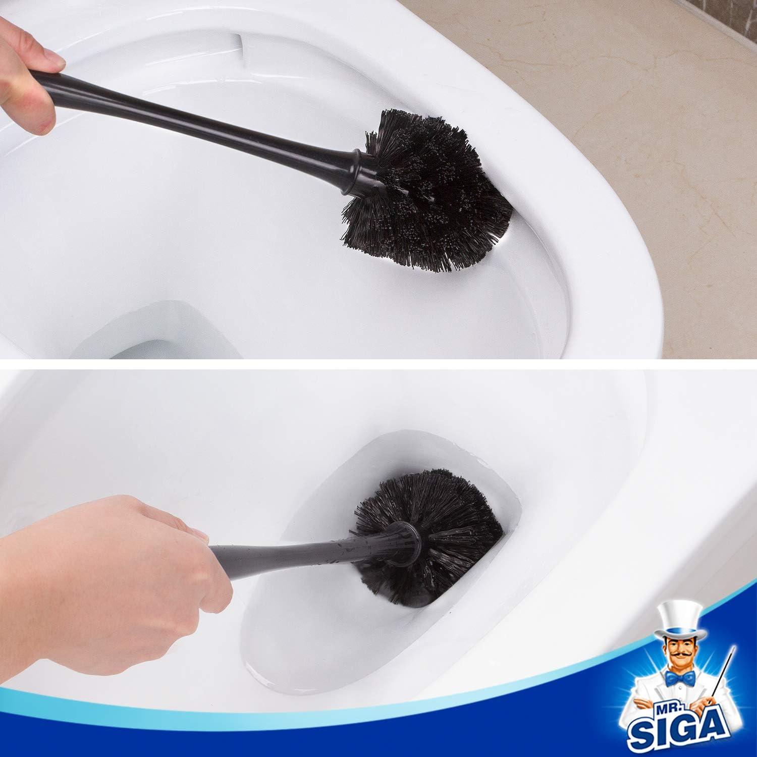 Toilet Plunger and Bowl Brush Combo for Bathroom Cleaning, Black | Heavy duty toilet brush and plunger set, toilet