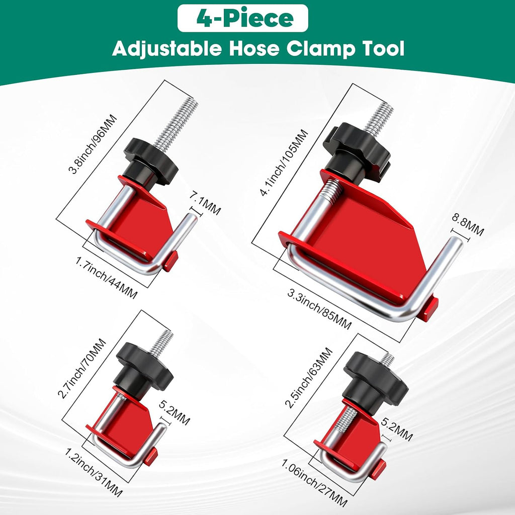 4 Piece Hose Pinch Off Pliers Flexible Hose Clamp Pliers, Brake Fuel Line Clamp Automotive without Damaging the Line