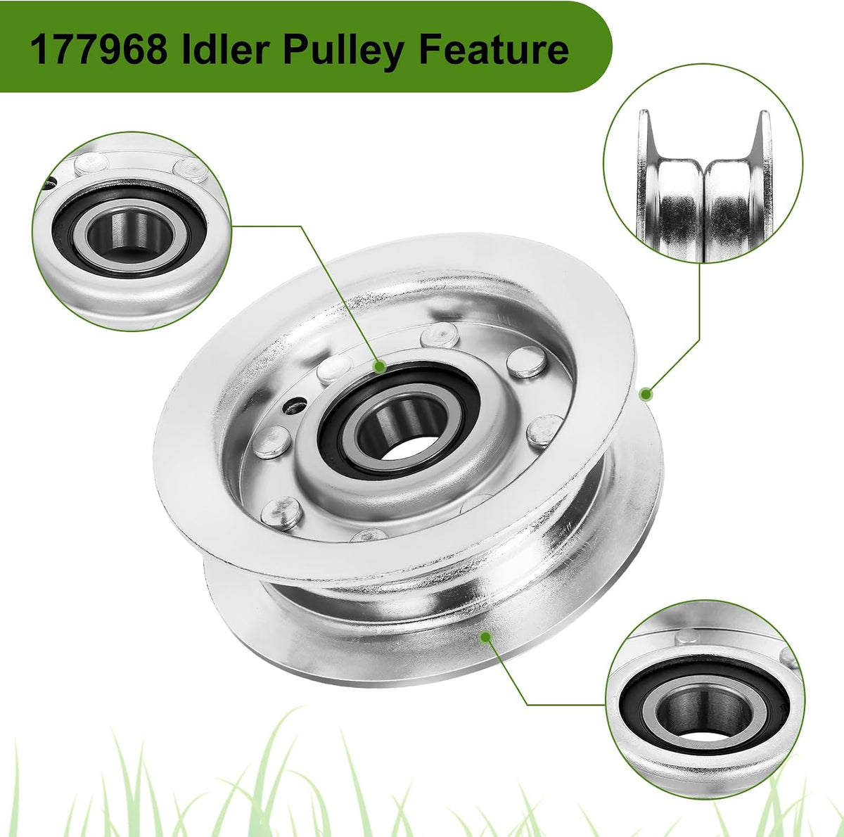 GY22172 Idler Pulley, Compatible with John Deere 42" 48" D140 D102 D110 D125 D130 L120 L130 2002 2003 2004 GY20996 GY20050 GX20305 Lawn Tractors Decks, Replaces GY20067, GY22172
