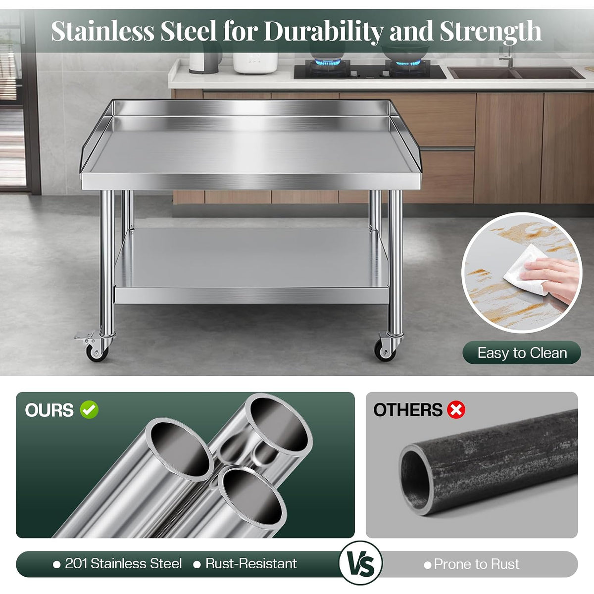 48-Inch Stainless Steel Equipment and Grill Stand
