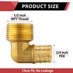 20-PACK EFIELD Pex 3/4"x1/2"Male NPT Threaded Elbow(PEX1807100-20)