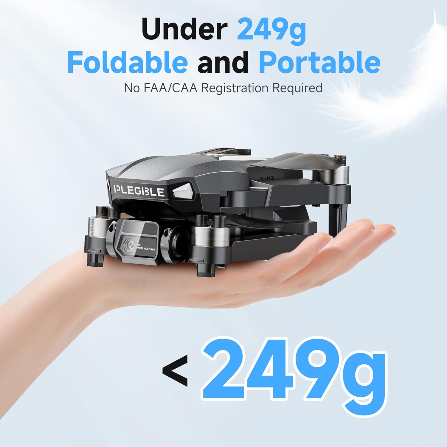 Drones with Camera for Adults 4K, Beginner FPV Drone, 3 Batteries | Brushless Motor, Under 249g, 45 Mins Flight Time