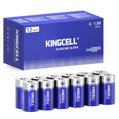 C Batteries 12 Pack, Alkaline Hight Performance C Battery with 10-Year Shelf Life，Long-Lasting Power 1.5V C Cell