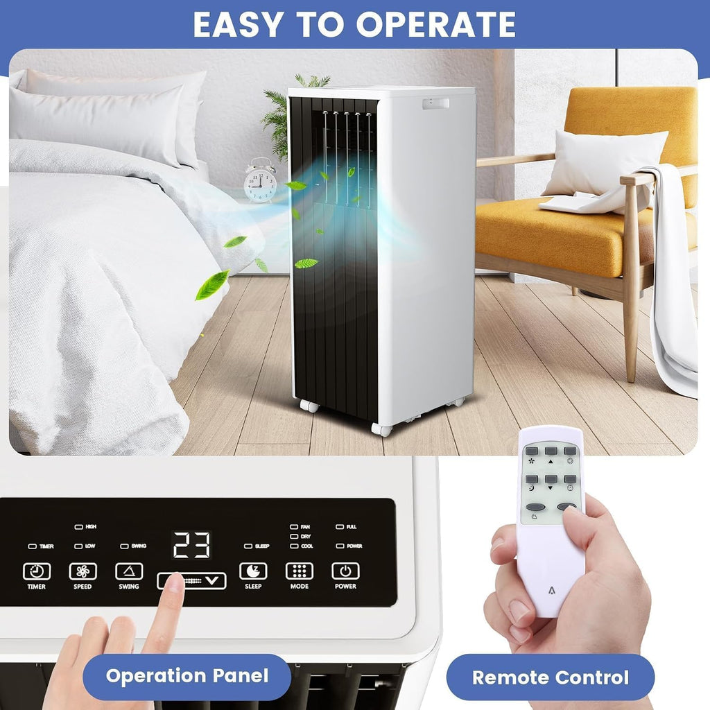 3-in-1 Portable Air Conditioner, 8000 BTU (5000 BTU SACC) AC Unit | with Energy Saving, Window Kit & Remote, 24H