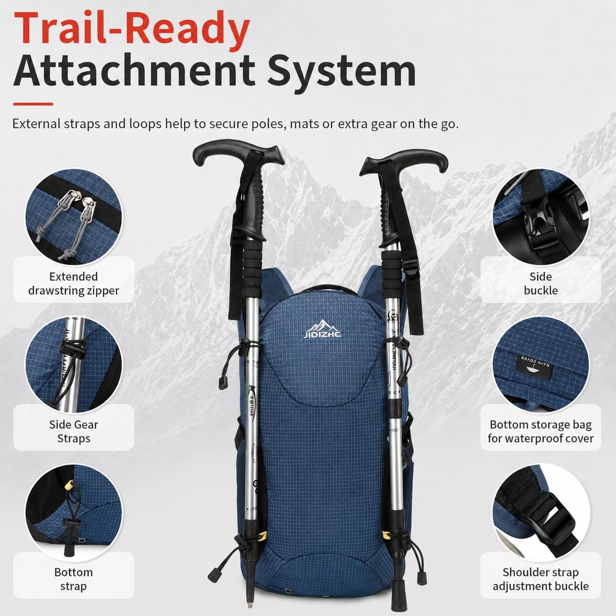 18L Small Hiking Backpack with Internal Frame & Rain Cover, Lightweight Backpacking Pack with Adjustable Chest Strap