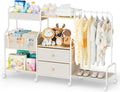 Diaper Caddy Organizer with Hanging Rack - 3 Tier Rolling Utility Cart with Drawers and Dividers for Baby Bottle