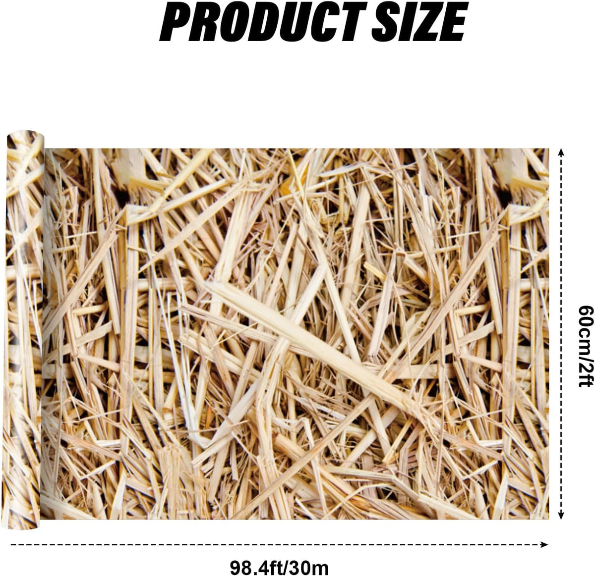 Straw Christmas Wrapping Paper Roll for Wall Decor, 24" x100ft