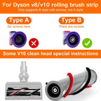 Fixbetter 4Pcs Replacement Rolling Brush Plush Strips For Dyson V8, V10 Vacuum Cleaner, Vacuum Cleaner Rolling Brush Strips with Screwdriver