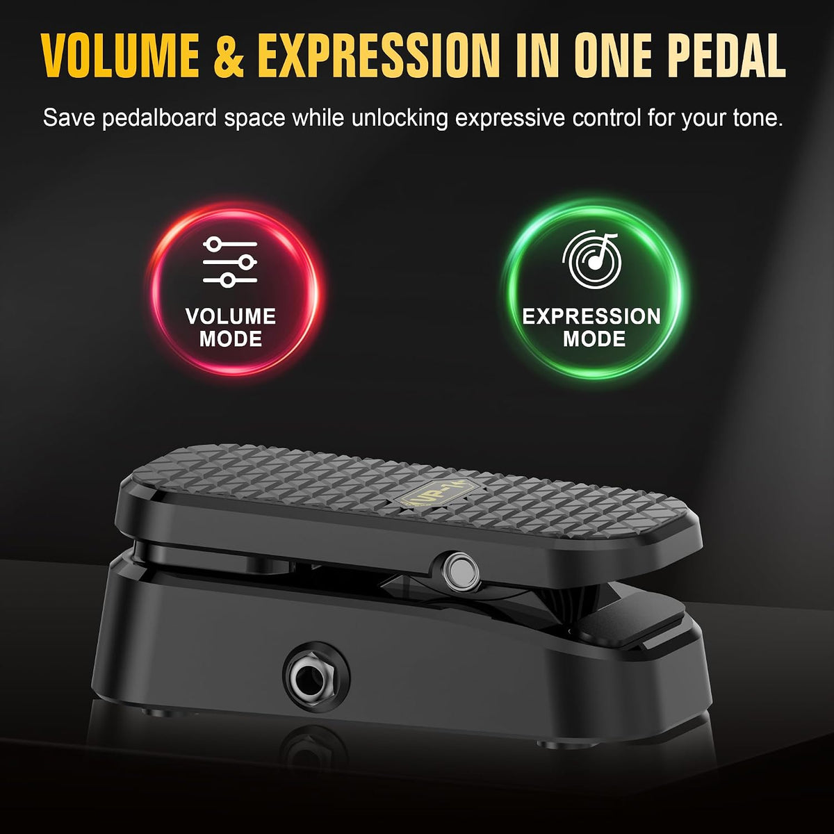 Volume & Expression Pedal for Electric Guitar, Dual-Function Passive Foot Controller, No Power Required, Silent