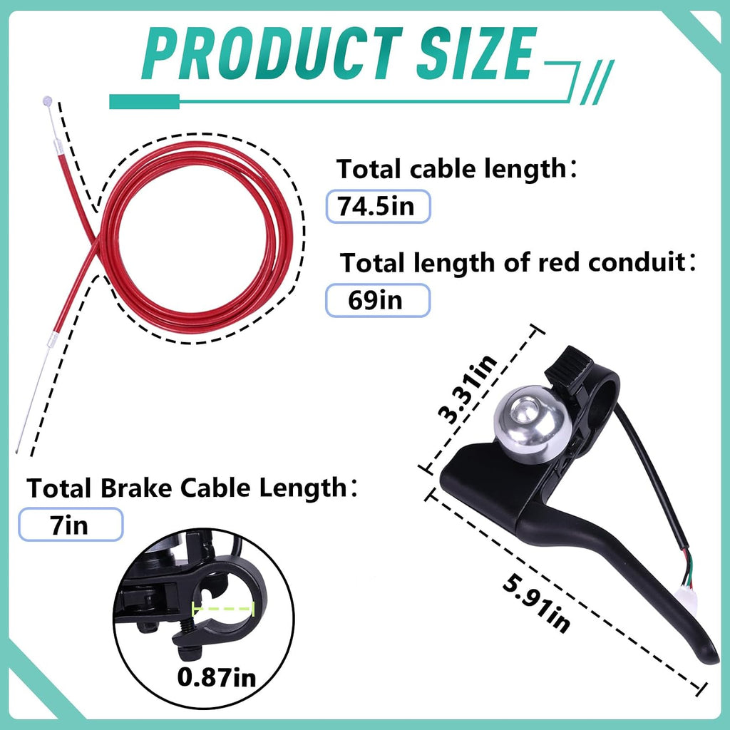 Brake Cable Compatible with Gotrax Electric Scooters GXL V2/Apex Pro XL
