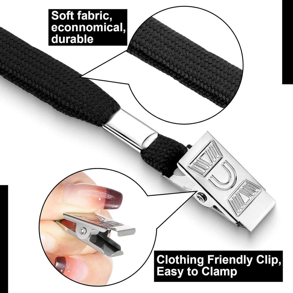100 Sets 4" x3 Name Badge Holder with Lanyard, Lanyards for ID Badges with Clip Waterproof Reusable Strap with ID