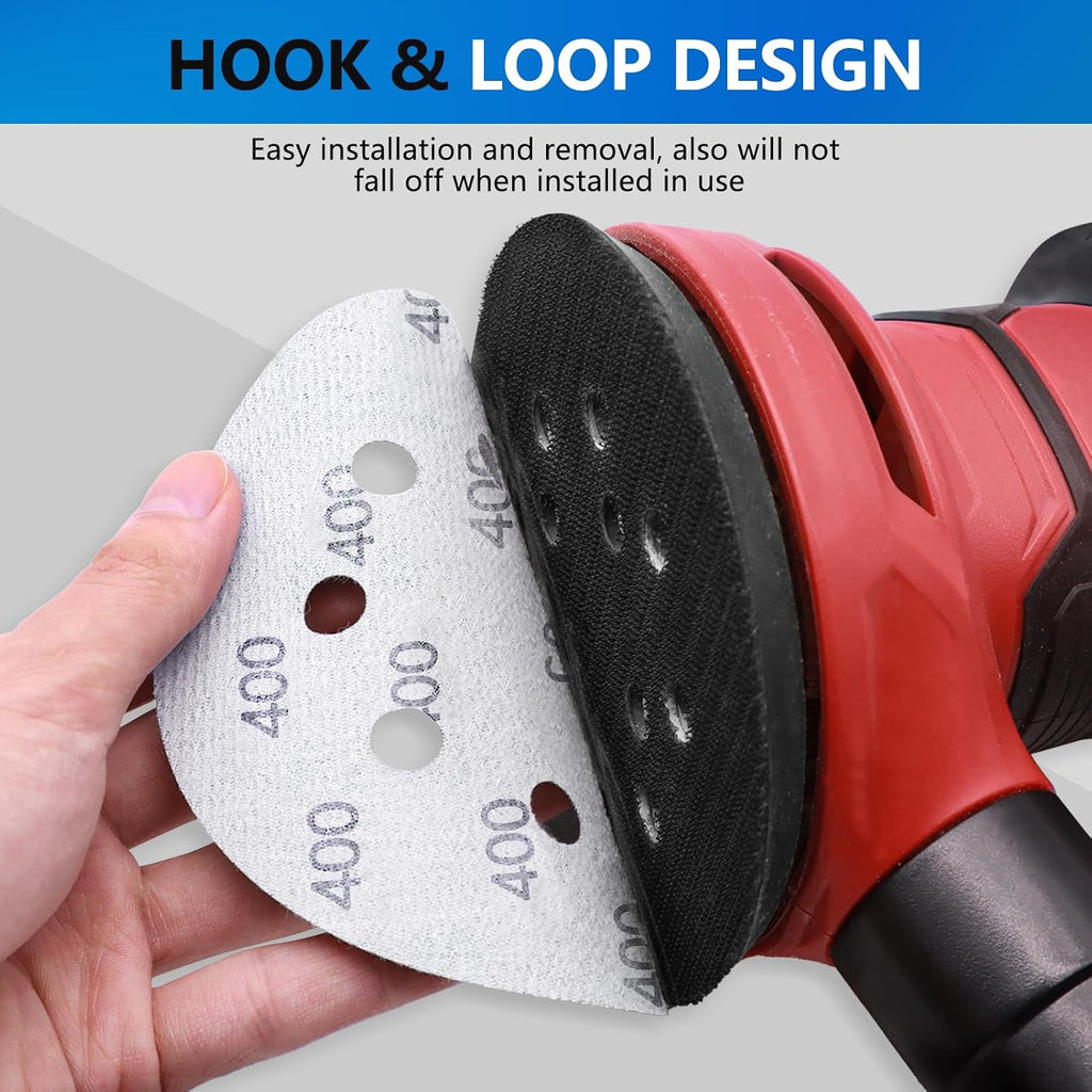 70PCS 5 Inch Hook & Loop Sanding Discs, 8 Holes 400-3000 Grit | Silicon Carbide Abrasive, Wet Dry Sandpaper