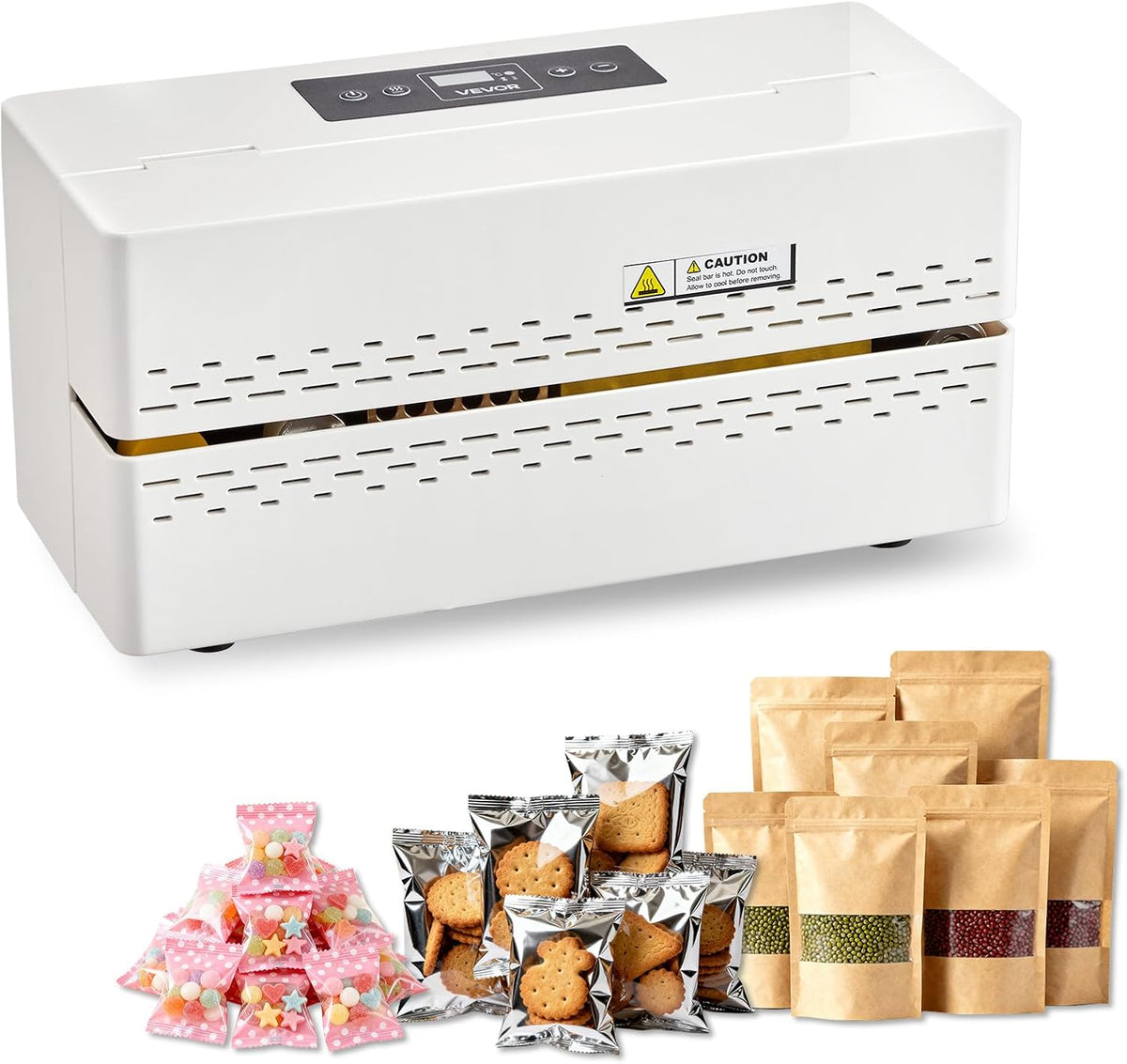 Continuous Sealing Machine, 0.32-0.47 in Seal Width, Automatic Continuous Band Sealer with Digital Temperature