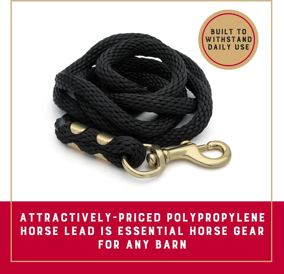 8' Horse Lead Rope with Brass-Plated Snap