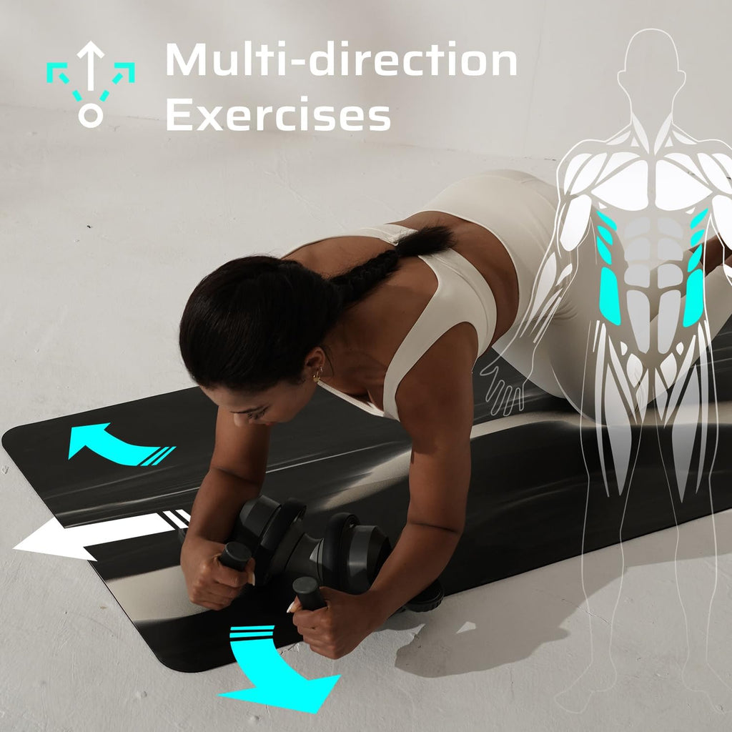 Fitness Ab Roller Wheel with Elbow Support Abdominal Trainer Roller Workout Equipment for Core Strength Training for